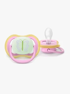Philips Sutter & Suttesnore-Avent Ultra Air Sut Nat 6-18m 2-pak, Pink/lysegrøn
