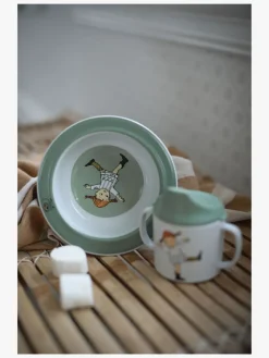 Spisetid|PippiLangstrump Pippi Langstrømpe Cirkus Spisesæt, Grøn Grøn/Hvid