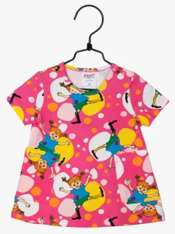 Børn PippiLangstrump Kjoler & Tunikaer-Pippi Langstrømpe Hjuling Kjole, Pink