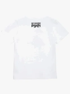 Overdele|PippiLangstrump Pippi Langstrømpe  Stærk T-shirt, Hvid