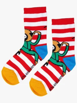 Børn PippiLangstrump Undertøj-Pippi Langstrømpe Strømper 2-pak, Blå/Rød