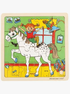 Spil & Puslespil|PippiLangstrump Pippi Langstrømpe Træpuslespil Pippi & Lilla Gubben 16 Dele