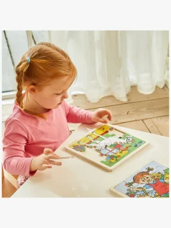 Spil & Puslespil|PippiLangstrump Pippi Langstrømpe Træpuslespil Pippi & Lilla Gubben 16 Dele