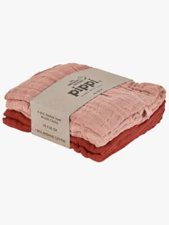 Stofbleer, Nusseklude & Babytæpper|Pippi Stofble 4-pak, Misty Rose Rød/Lyserød