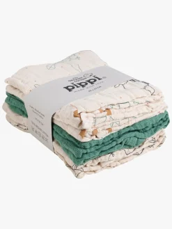 Stofbleer, Nusseklude & Babytæpper|Pippi Tæpper/ Stofbleer i Musselin 6-Pak, Deep Lichen Green Flerfarvet