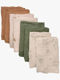 Stofbleer, Nusseklude & Babytæpper|Pippi Tæpper/ Stofbleer i Musselin 8-Pak, Deep Lichen Green Flerfarvet