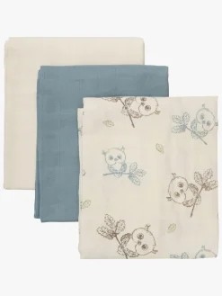 Stofbleer, Nusseklude & Babytæpper|Pippi Tæpper/ Stofbleer i Musselin 3-Pak, Metal Mint Flerfarvet