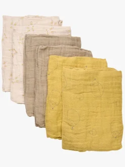 Pippi Stofbleer, Nusseklude & Babytæpper-Tæpper/ Stofbleer i Musselin 6-Pak, Rattan