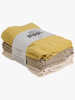 Pippi Stofbleer, Nusseklude & Babytæpper-Tæpper/ Stofbleer i Musselin 6-Pak, Rattan