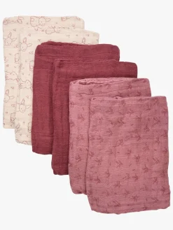 Stofbleer, Nusseklude & Babytæpper|Pippi Tæpper/ Stofbleer i Musselin 6-Pak, Old Rose Flerfarvet