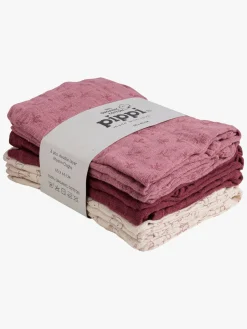 Stofbleer, Nusseklude & Babytæpper|Pippi Tæpper/ Stofbleer i Musselin 6-Pak, Old Rose Flerfarvet