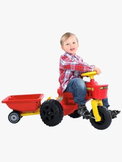 Plasto Pedal- & Gåbiler-Pedaltraktor Med Anhænger, Rød