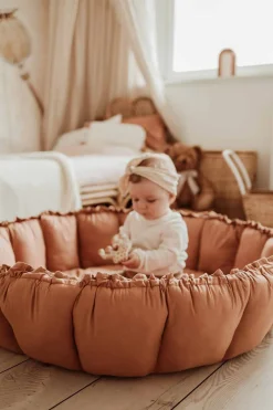 Børn PlayAndGo Interiør-Play&Go Organic Bloom Legetæppe, Tawny Brown