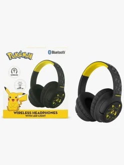 Elektronik & Media|OTLTechnologies Pokémon Høretelefoner Trådløse med LED Sharing AUX Sort