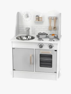 Rolleleg|PolarB Legekøkken med Tilbehør, Hvid/Grå Grå/Hvid