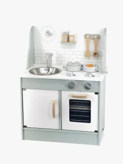 Rolleleg|PolarB Legekøkken med Tilbehør, Mint Grå/Blå/Hvid
