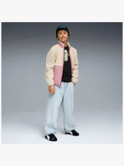 Fleecetøj|Puma Sherpa Hybrid Fleecetrøje, Alpine Snow Lyserød/Hvid