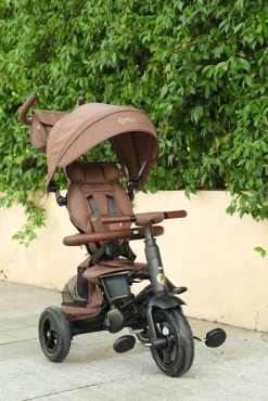 Cykler|Qplay Rito Delux 6-i-1 Sammenklappelig Trehjulet Cykel, Brun