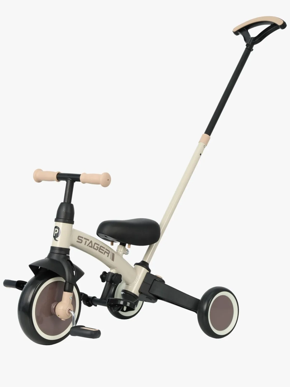 Qplay Cykler-Stager 3-i-1 Transformerbar Trehjulet Cykel, Brun