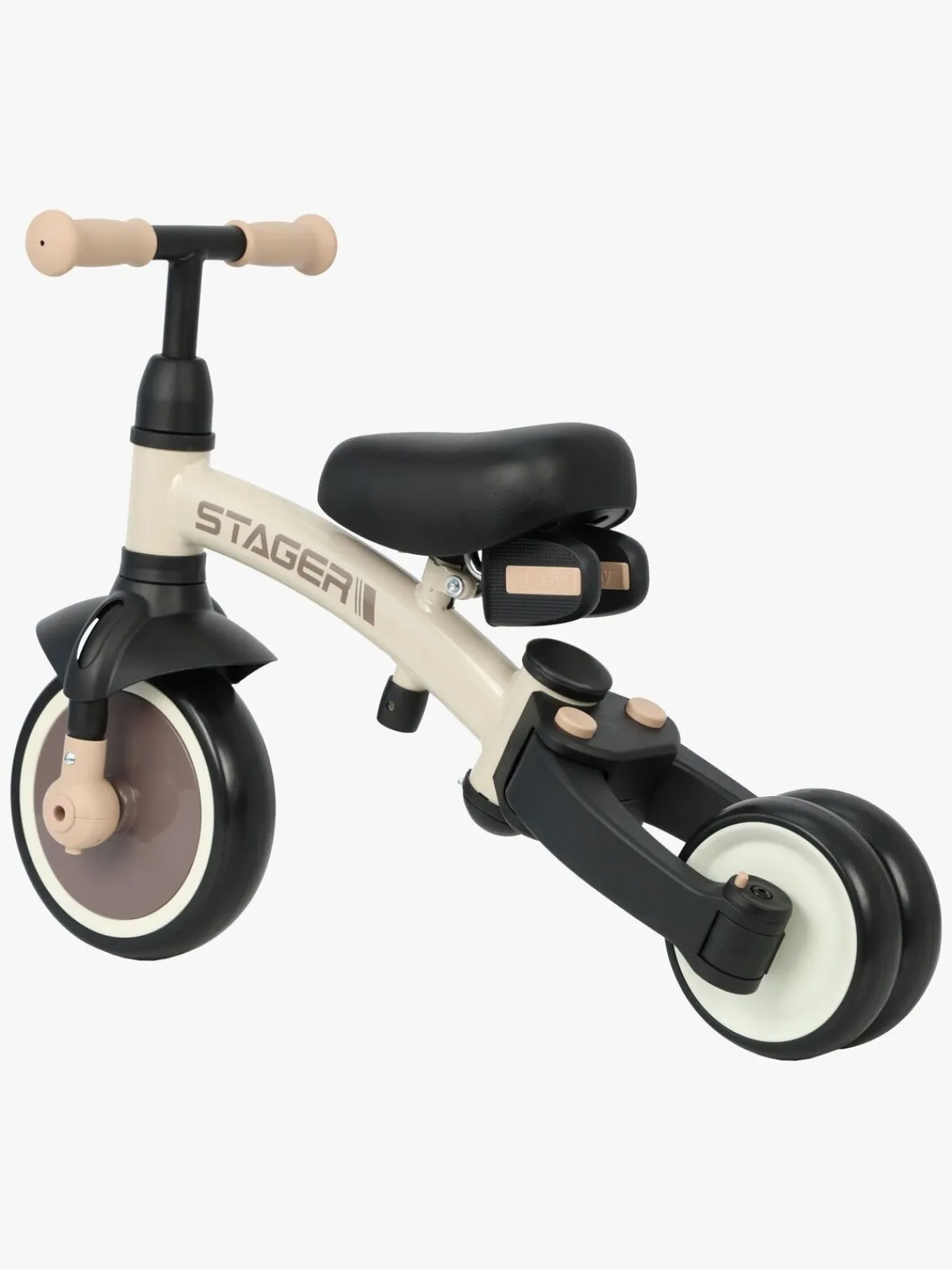 Qplay Cykler-Stager 3-i-1 Transformerbar Trehjulet Cykel, Brun