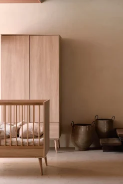 Børnesenge & Tilbehør|Quax FLOW Convertible Tremmeseng 70x140, Honey Ash Beige