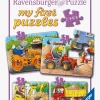 Ravensburger Spil & Puslespil-My First Puzzles Puslespil Dyr På Byggepladser 4-i-1