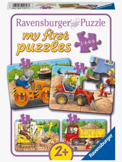 Ravensburger Spil & Puslespil-My First Puzzles Puslespil Dyr På Byggepladser 4-i-1