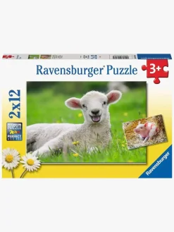 Spil & Puslespil|Ravensburger Puslespil Bondegårdsdyr 2x12 Brikker