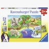 Spil & Puslespil|Ravensburger Puslespil Dyr i Zoo 2x12 Brikker