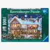 Ravensburger Spil & Puslespil-Puslespil Jul Hjemme, 100 Brikker