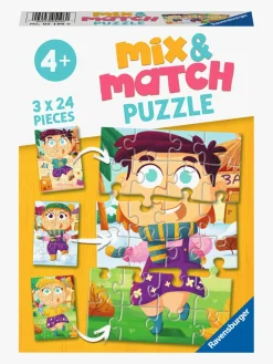 Ravensburger Spil & Puslespil-Puslespil Mix & Match Farverigt Tøj 3x24 Brikker