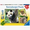 Ravensburger Spil & Puslespil-Puslespil Panda, Lion and Tiger 3x49 Brikker