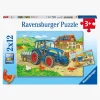 Ravensburger Spil & Puslespil-Puslespil Traktor & Gravemaskine 2x12 Brikker