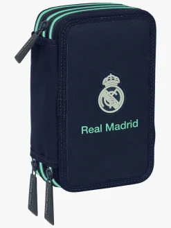 RealMadrid Kreativt Legetøj-Real Madrid  Fyldt Penalhus med 3 Rum 37 Dele, 2ª Equipment 25/26