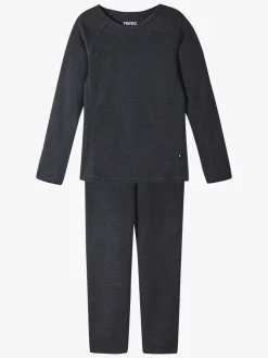 Børn Reima Undertøj-Lani Skiundertøj, Black Melange