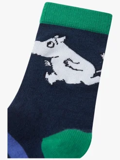 Undertøj|Reima Mumitroldene  Stribede Strømper Merinomix, Navy Blå