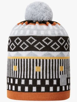 Tilbehør|Vintertøj|Reima Tipla Hue, Grey Melange Grå/Brun/Hvid