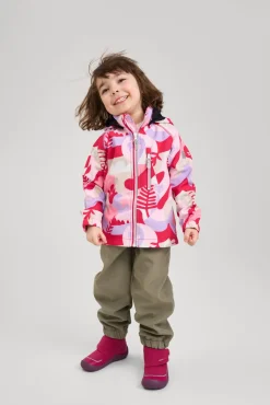 Overtøj|Reima Vantti Softshelljakke Mønstret, Bright Berry Lyserød