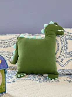 Børn Rice Interiør-Dinosaur Pude, Grøn