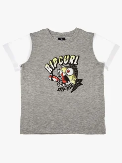 Overdele|RipCurl Rip Curl Arty SS Tee Groms T-shirt, Cement Marle