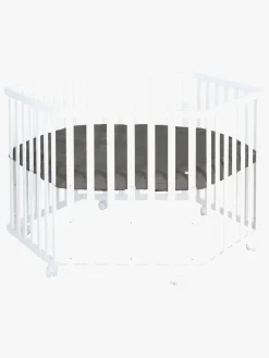 Sikkerhed|Roba Hexagon Kravlegård med Hjul, White & Graphite Quilted