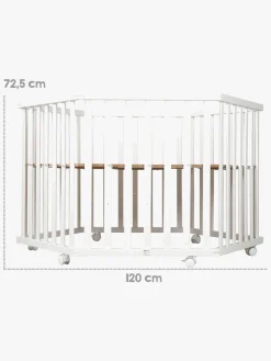 Roba Sikkerhed-Hexagon Kravlegård med Hjul & Sengehest, Adam & Owl White