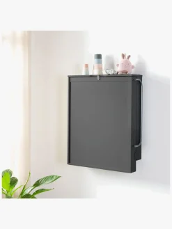 Pusleborde|Roba Væghængt Puslebord & Puslepude, Anthracite Lacquered/Silver Grey Sort