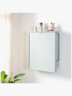 Roba Pusleborde-Væghængt Puslebord & Puslepude, Taupe Lacquered/Silver Grey