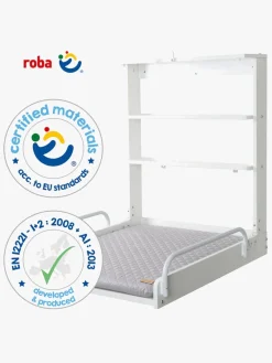 Højstole & Tilbehør|Roba Vægpuslebord inkl. Style Puslepude, White/Grey Hvid/Grå