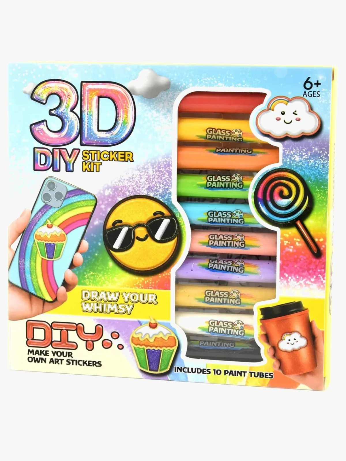 Kreativt Legetøj|Robetoy 3D DIY Klistermærkesæt Penne 10 Stk.