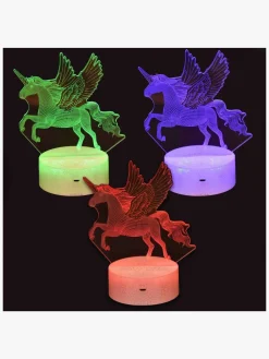 Børn Robetoy Lamper & Belysning-3D LED-pære Enhjørning med Fjernbetjening