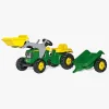 Pedal- & Gåbiler|RollyToys Rolly Toys John Deere Traktor m. Frontlæsser & Anhænger