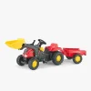 RollyToys Pedal- & Gåbiler-Rolly Toys Kid-X Pedaltraktor med Skovl og Anhænger, Rød