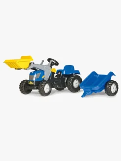RollyToys Legetøjsbiler & -Fartøjer-Rolly Toys Traktor m. Skovl + Anhænger Kid JD Blå